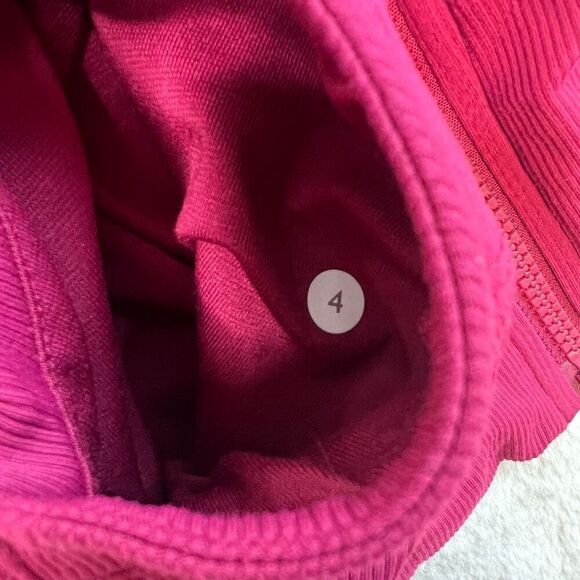 LULULEMON In Flux Jacket Womens 4 Cranberry Pink Dance Studio Reversible Hooded - Picture 5 of 11